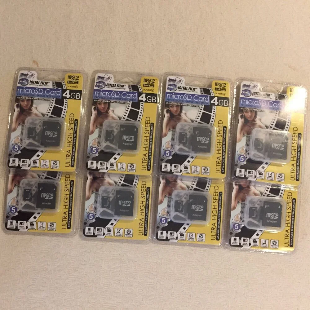 8 x Digital Film 37004 MicroSD Memory Card with SD adapter 4GB ULTRA HIGH SPEED